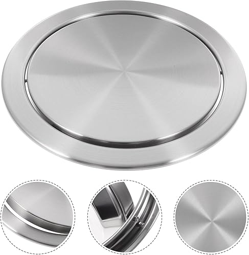 Miniatura 5 de Uonlytech Tapa de bote de basura, simple ojal de basura, cubierta redonda, tapa de cubo de basura para cocina, baño, oficina