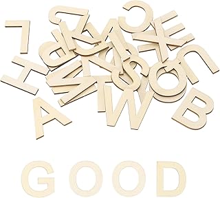 MECCANIXITY 26 Pcs Wooden Letters 1.57"/4CM Wooden Letter for Crafts Unfinished Block Letters for Home Decorations DIY Wall Decor Spelling Learning