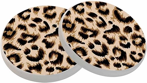 oFloral Posavasos con estampado de leopardo para bebidas, juego de 2 manchas de animales, textura de piel, regalos de inauguración de la casa, nuevo oFloral Posavasos con estampado de leopardo para bebidas, juego de 2 manchas de animales, textura de piel, regalos de inauguración de la casa, nuevo
