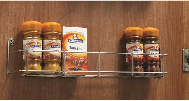 Kitchen Single Tier Spice Rack to Suit 300,400 & 500mm Wide Door (for 400mm Door)