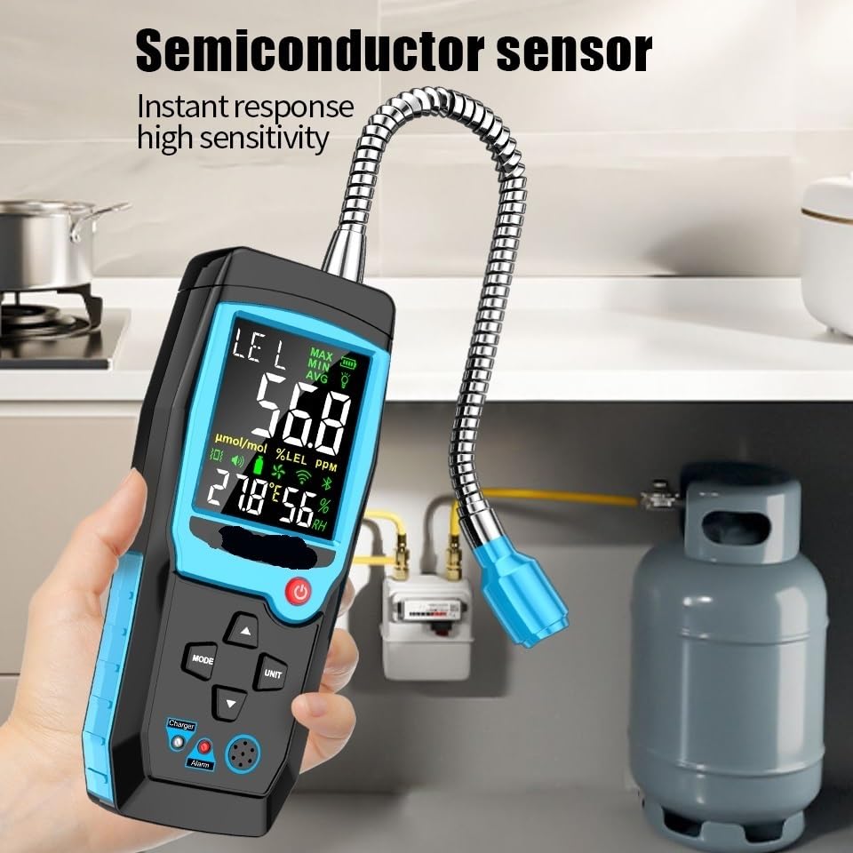 Detector de Gases, Detector de Fugas Gas Combustible Gas inflamable Probador Natural Metano Alarma luz Sonora