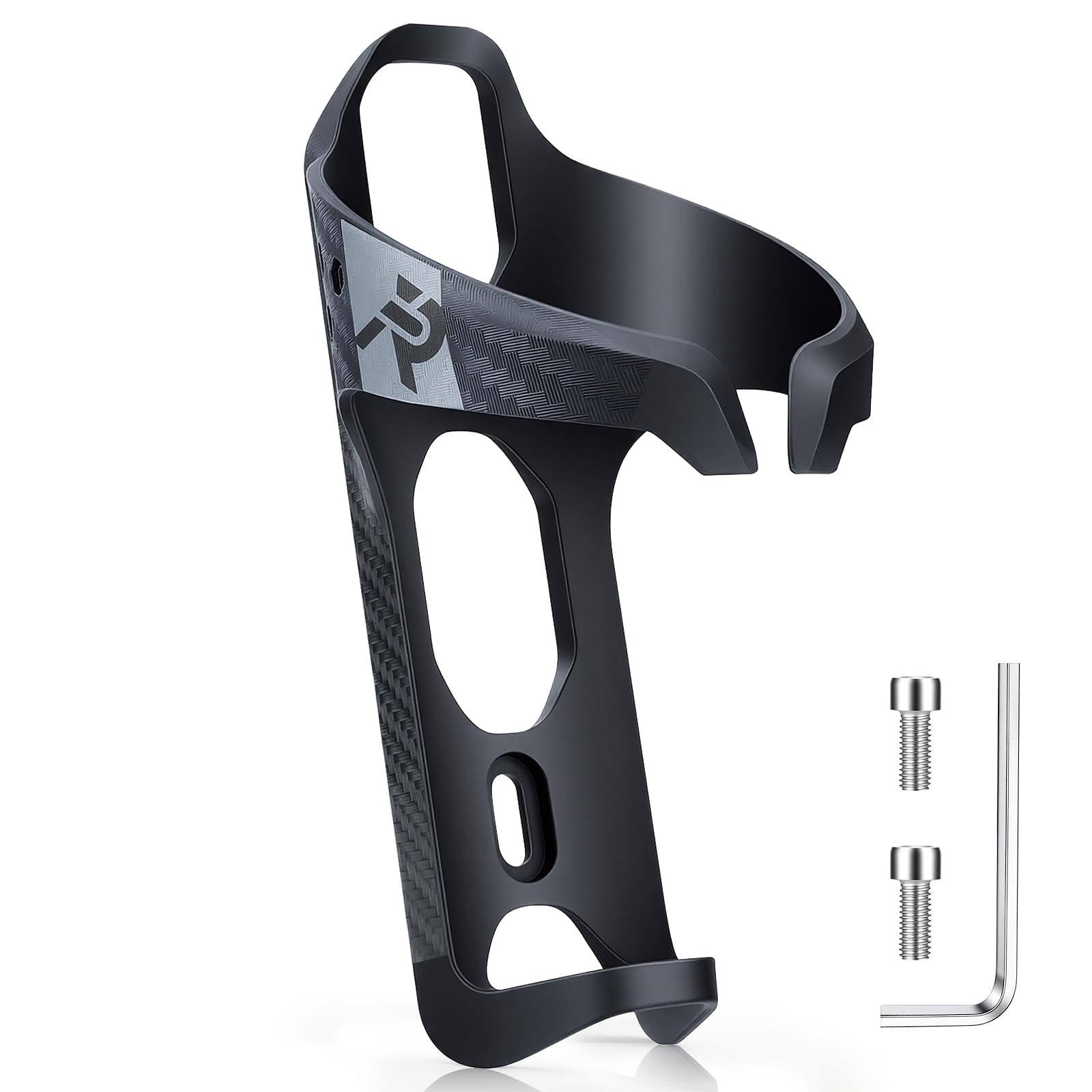WSDCAM Carbon Fiber Bike Water Bottle Holder, Bike Bottle Cage for Bottles Diameter 2.6-2.83", Ultralight & Sturdy Bicycle Cup Holder with Screws Tool, Drink Holder Rack for Bike, Road/Mountain Bikes