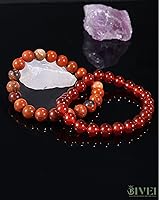 Vista 6 de Bivei Natural Gemstone Semi Precious Healing Crystals Handmade Stretchy Round Beads Bracelet, Enhance Positive Energy
