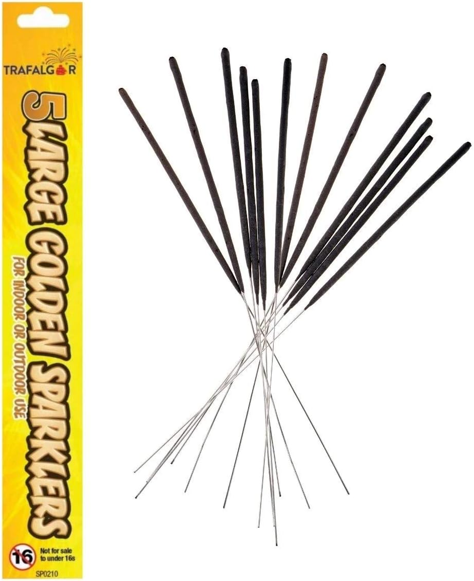 Trafalgar, Safe Quality Wedding Celebration Party Event Time Firework Hand Held Firework Bonfire Night Sparklers Large 25cm Goldens Outdoor Use Set of 50