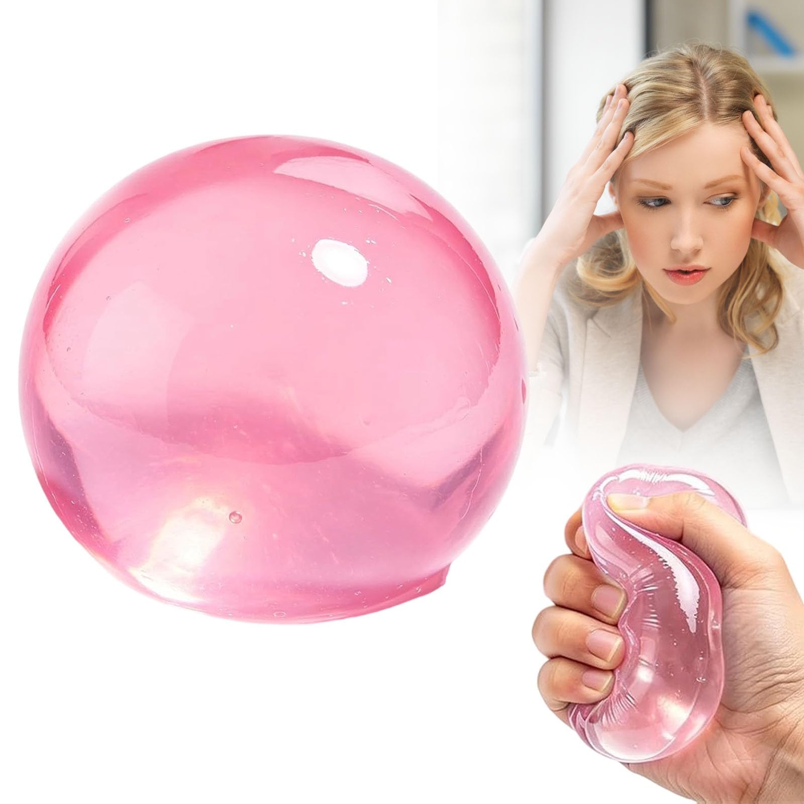 Coconut Oil Stress Ball, 2026 New Slow-Rising Squeeze Toy with Sea Shells Inside, Ball Shape Anxiety Sensory Coconut Oil Squishy Fidget Gift for Adults (A-05) — image 1