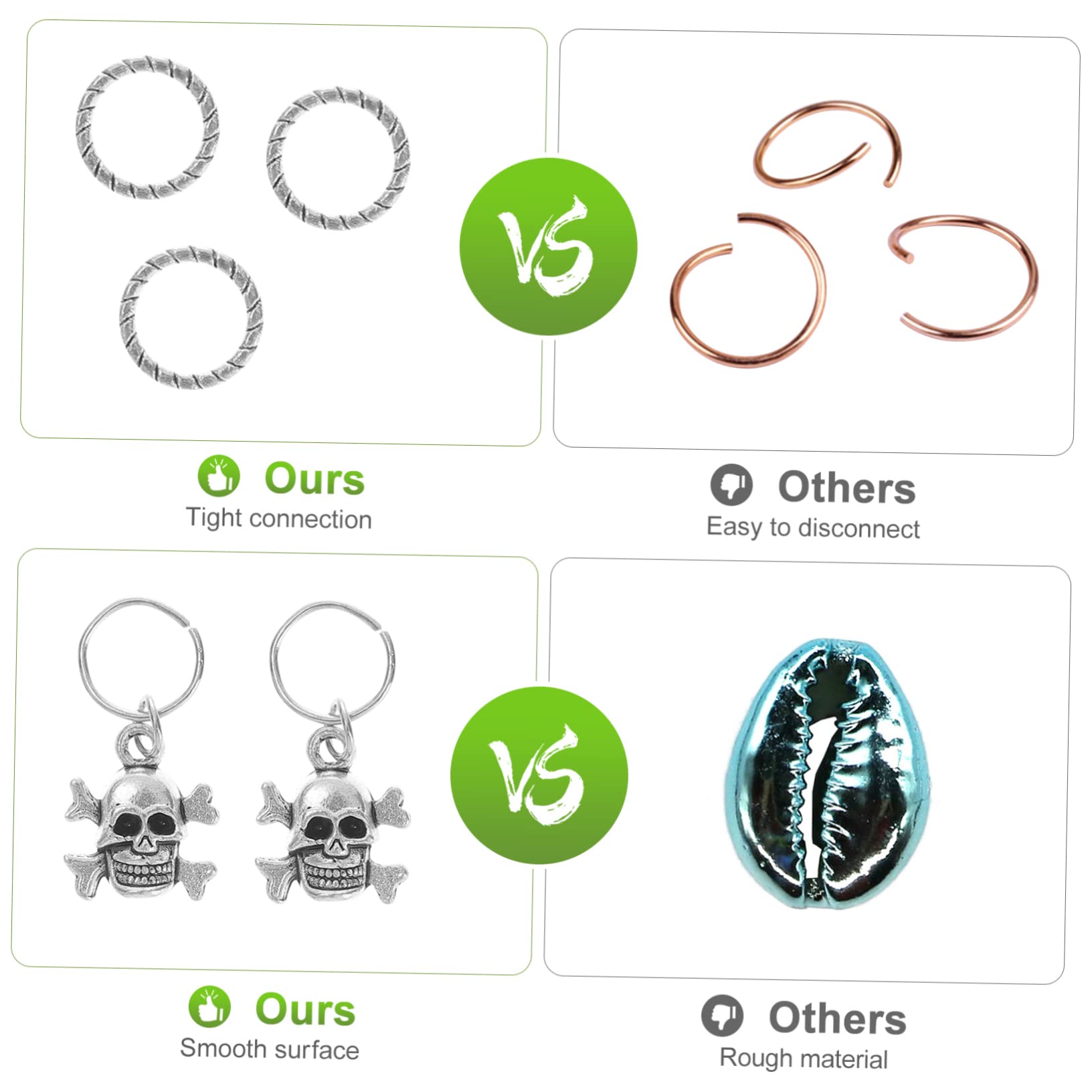 POPETPOP 210stücke Teiliges Dreadlock Zubehör Metall Haarschmuck Für Zöpfe Haarperlen Und Manschetten Für Frisuren Für Und