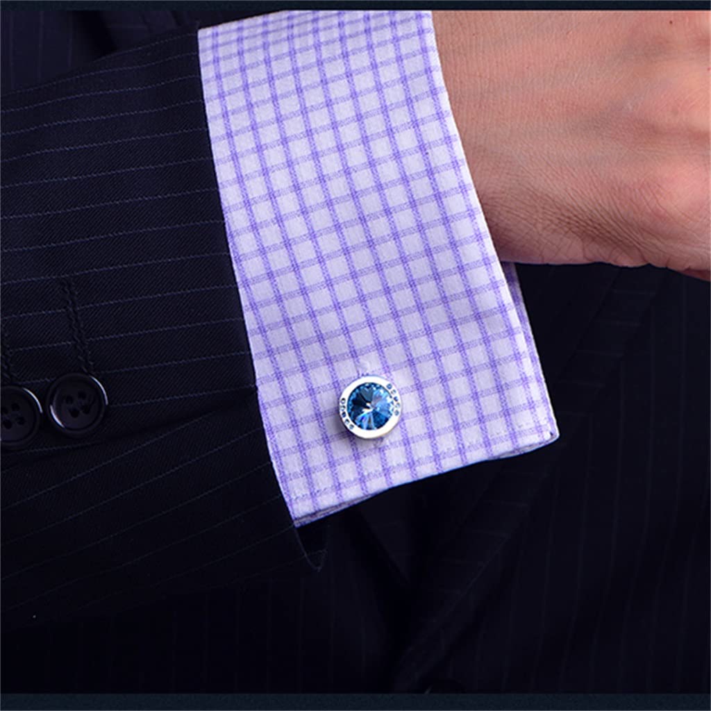 Gemelli per Camicia Unisex Gemelli Blu Bottoni Matrimonio Sposo Ospite Camicia Polsino Ornamento