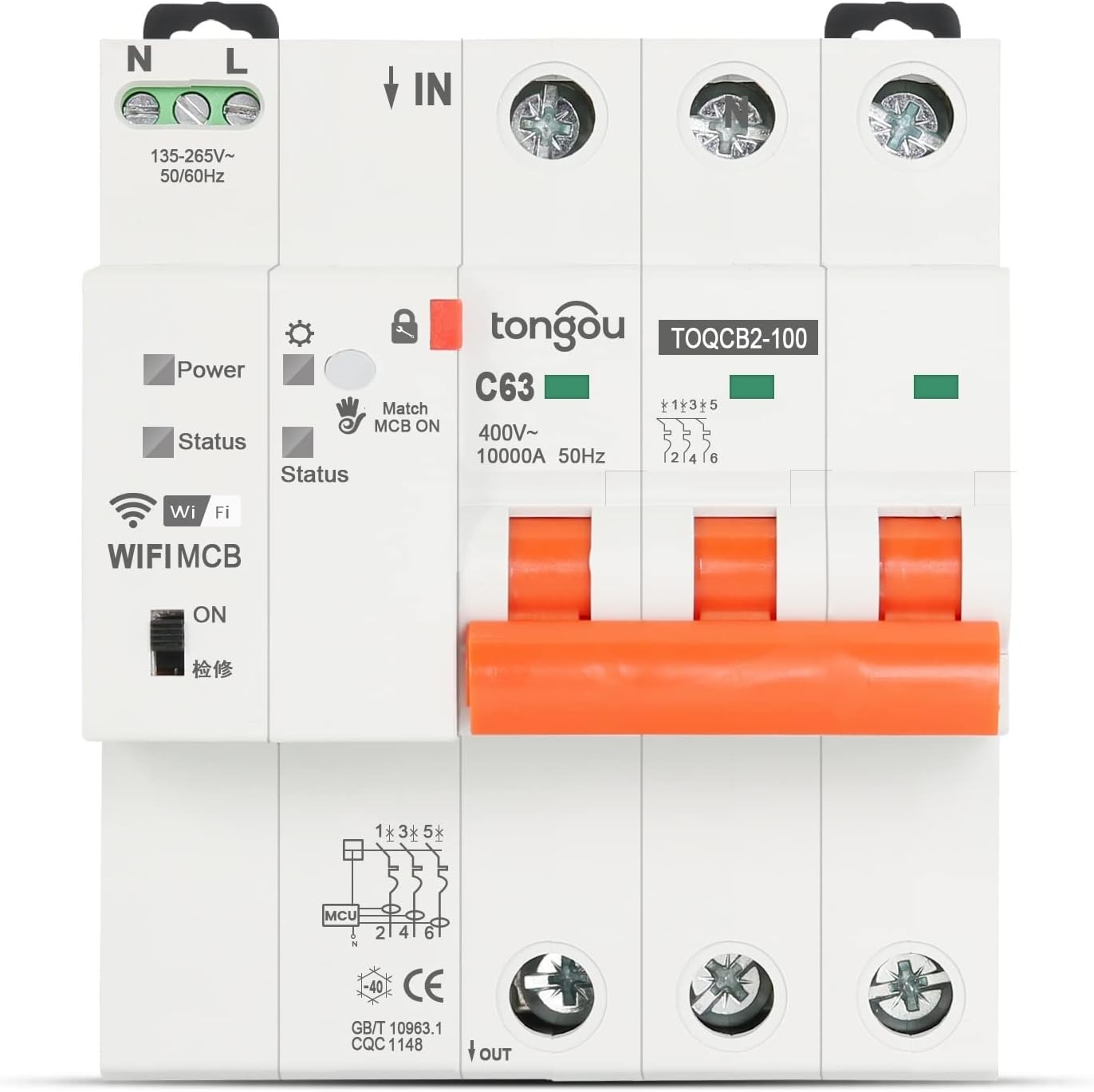 Circuit Breaker,Miniature Circuit Breaker MCB 3P WiFi Metering Circuit Breaker Smart Life Timer