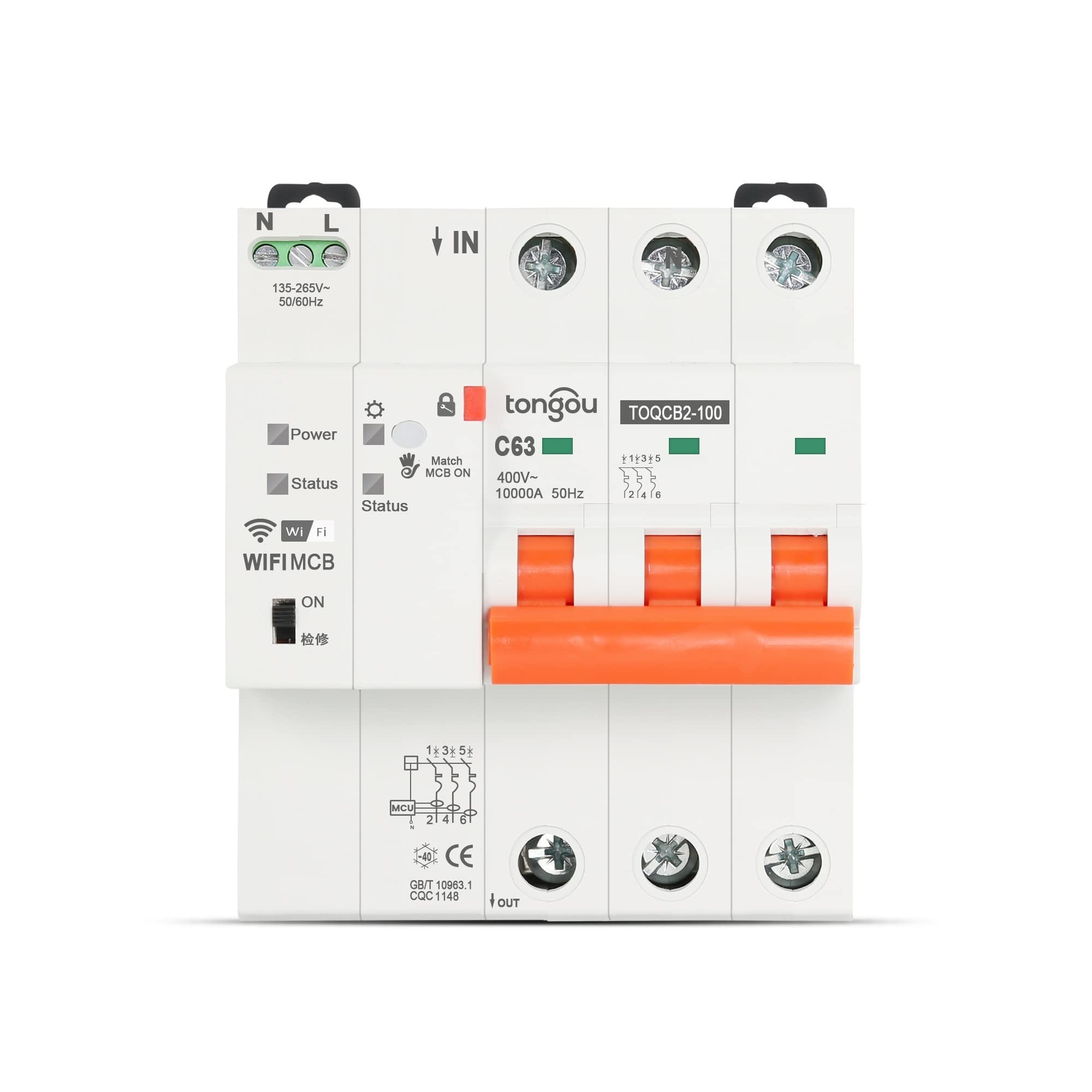 Interruttore Magnetotermico,Interruttore Differenz Interruttore automatico di richiusura dell'interruttore wireless automatico del telecomando del timer di vita intelligente MCB 3P WIFI
