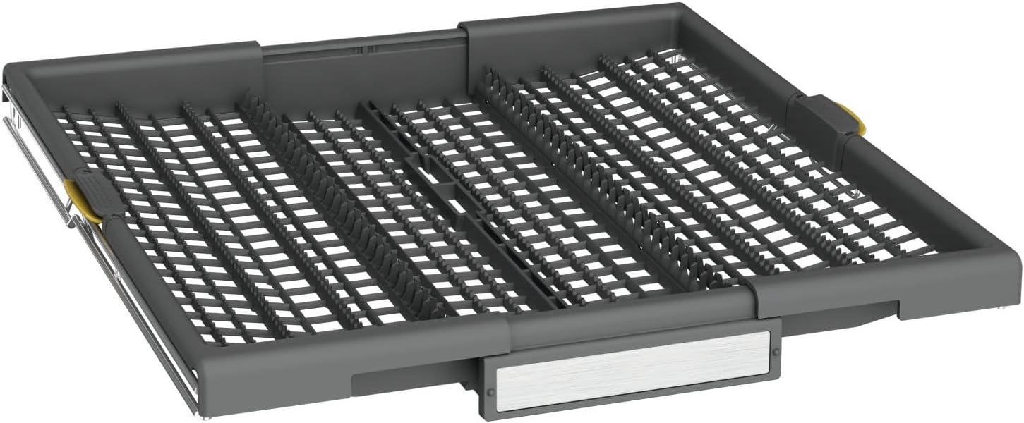 Close-up of the dishwasher's cutlery tray.
