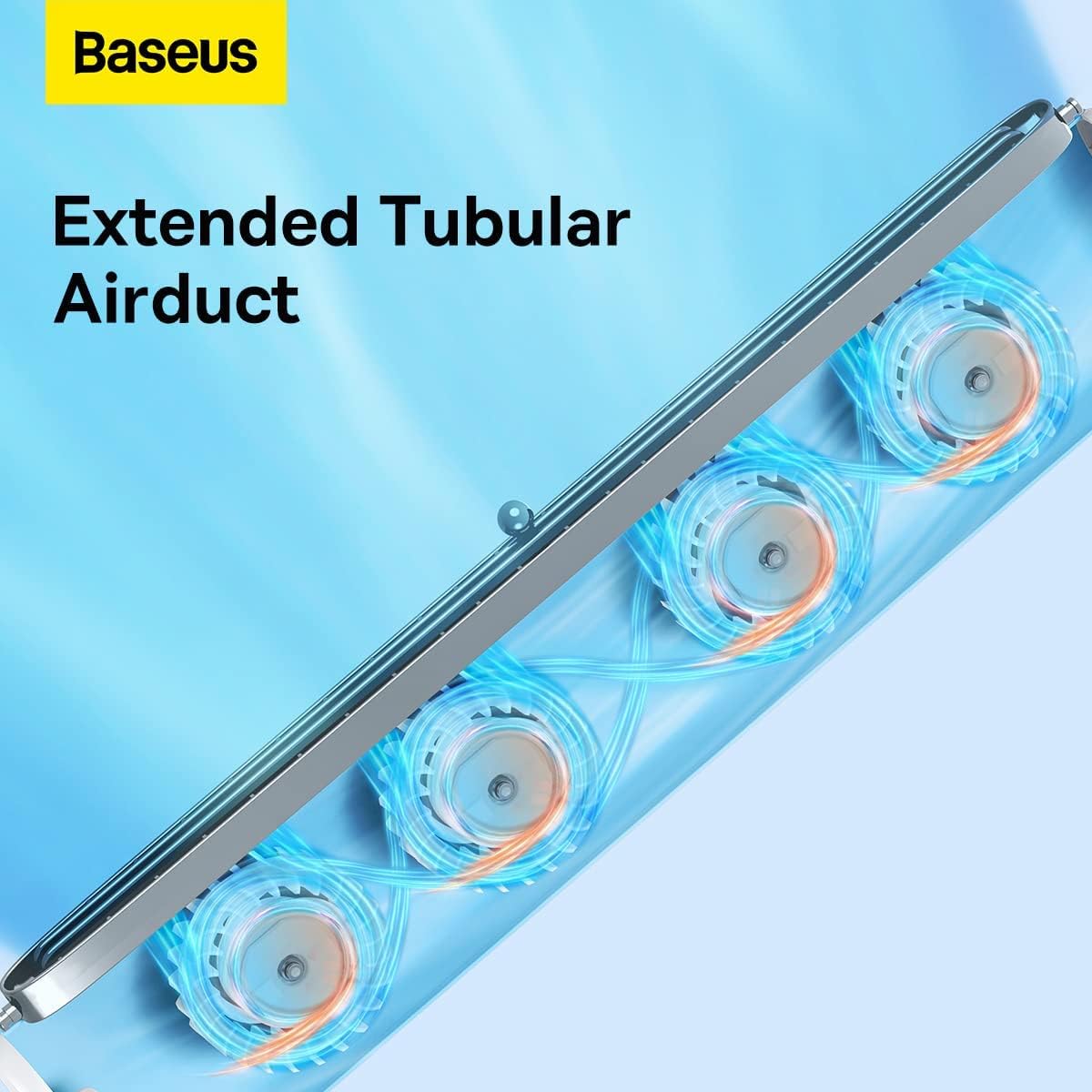 Close-up of the harmonica-like wind outlet of the Baseus fan