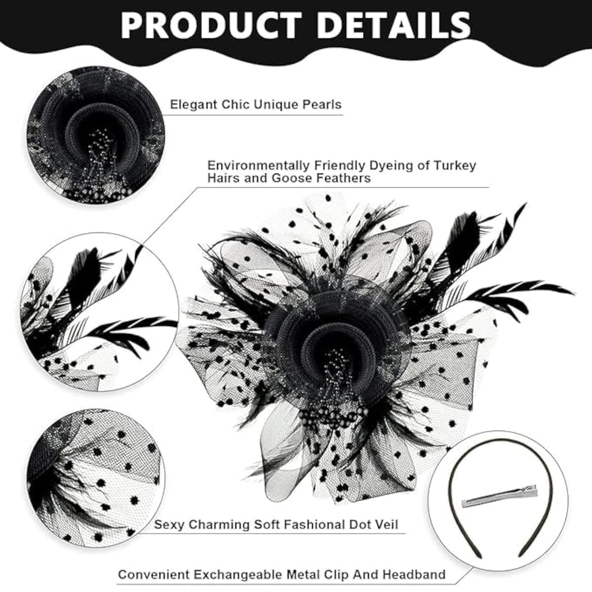 Vintage Flower Mesh Fascinator Hat for Women