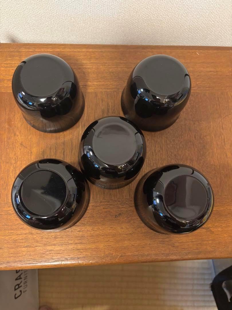 輪島塗　漆器 椀 5個セット 黒 木箱付き　蕎麦猪口サイズ 輪島塗 漆器 椀 5個セット 黒 木箱付き 蕎麦猪口サイズ