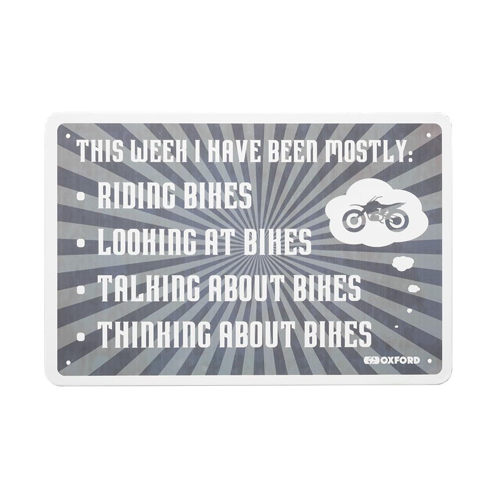 Oxford Products Motorcycle Metal Sign. Garage, Shed, Workshop.