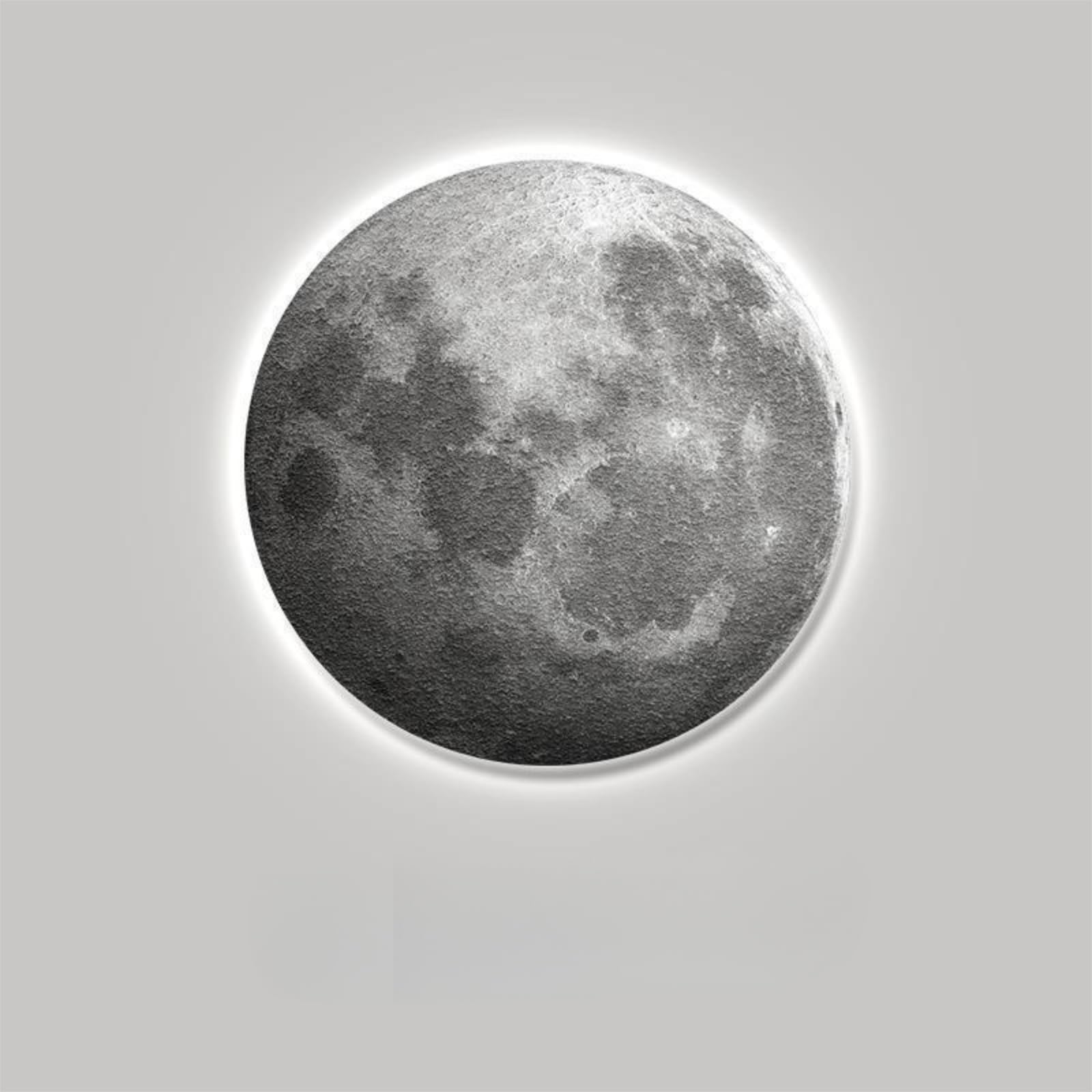 Lampada da Parete Luna 3D LED con Telecomando, Luci Moderne Dimmerabili | Texture 3D realistica, Controllo remoto, LED dimmerabile, Luce d'atmosfera moderna(A,31.5IN*31.5IN_NON-LIT)