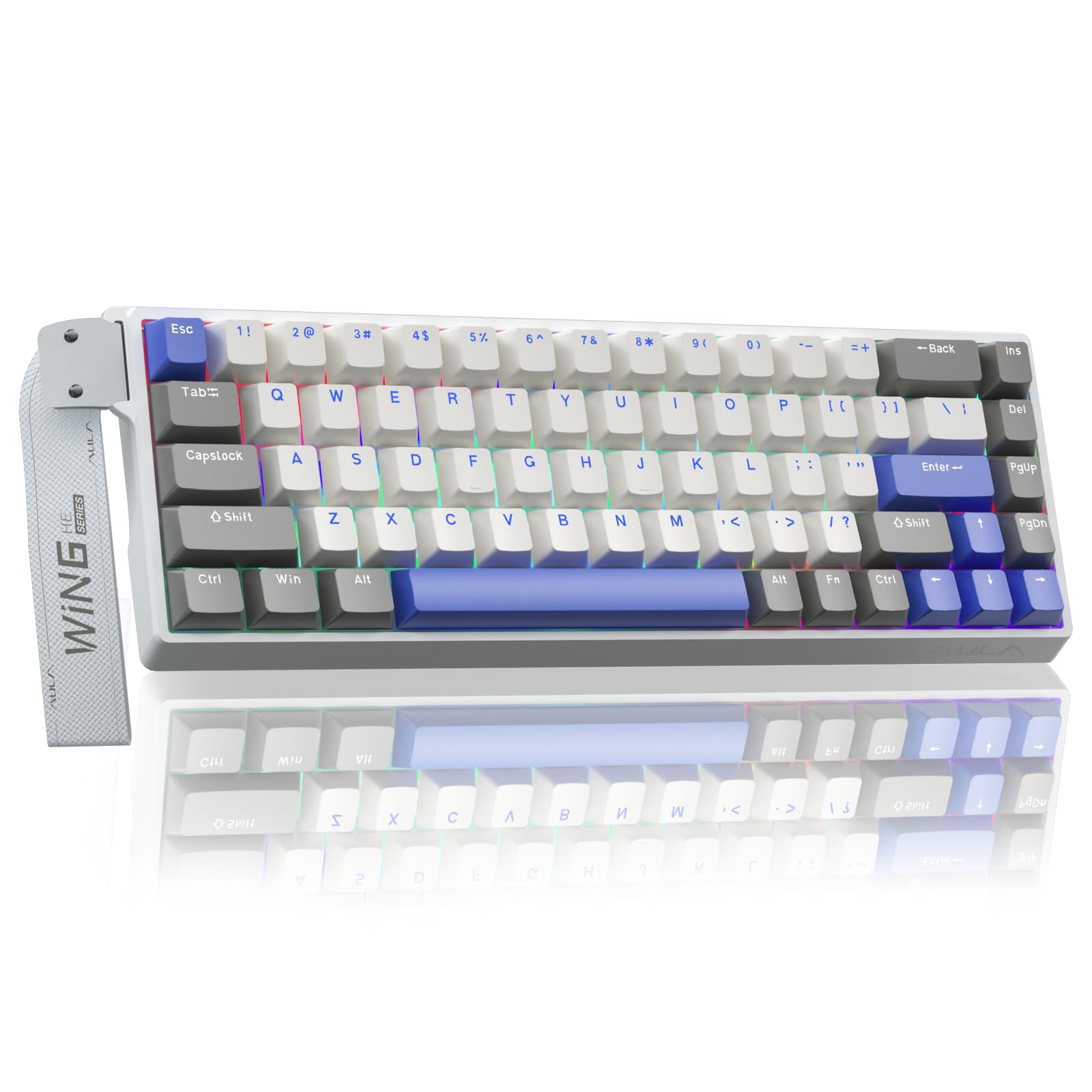 AULA WIN68 HE MAX - Hall Effect Gaming Keyboard with Magnetic Switch, Adjustable Actuation Rapid Trigger Mode, 8KHz Polling Rate, RGB Backlit Wired Mechanical Gaming Keyboard 60 Percent Compact Design