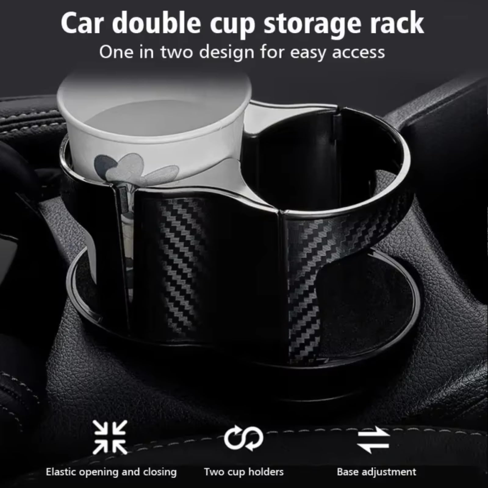Soporte para Bebidas De Coche Portavasos Multifuncional Coche 2 En 1
