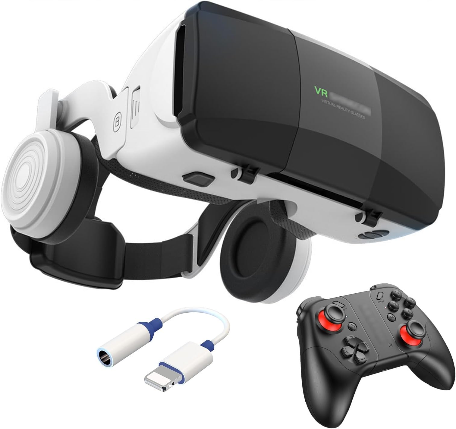 Virtual Reality Headsets to Play Games/Movies for Adults/Kids,3D VR Glasses Compatible iOS and Android Smartphones 4.7-7.8in,2023 New Vr Headset Set with Controller and Headphones,New Year Gifts 2024
