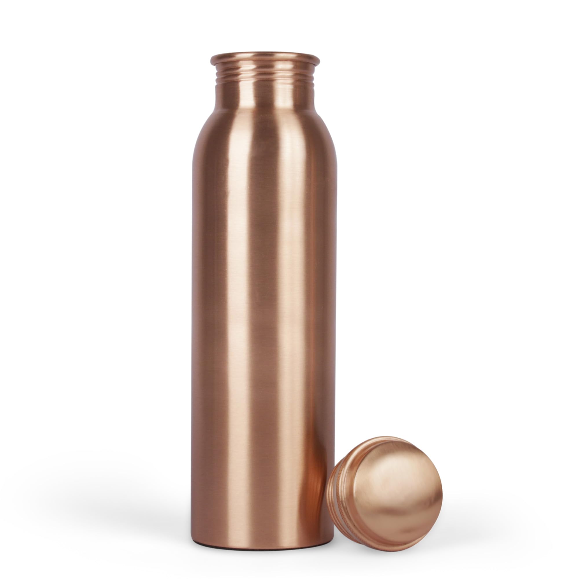 Bottiglia in Rame Puro - 1L - Vaso Artigianale Fatto a Mano a Prova di Perdite da 1 Litro per il Bere con Benefici per la Salute Ayurvedica per Sport Fitness Yoga Bottiglia Bere Più Acqua - Finitura