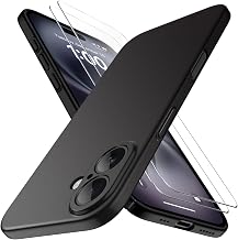 Natiiozie Ultra Thin Mobile Phone Case Compatible with iPhone 16 Case PP Case with 2 Pieces Screen Protector, Slim Lightweight Hard Case with Full Camera Protection Scratch-Resistant Matte Protective Case - Black