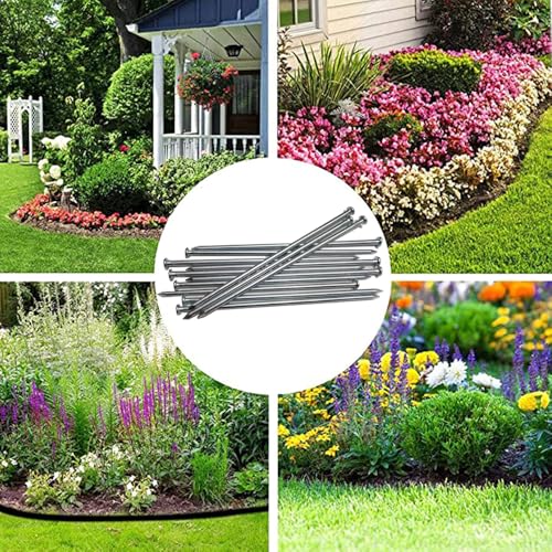 Metal Stakes, 10 Inch 35Pcs Galvanized Landscape Spikes,Garden Nails for Turf,Weed Barriers,Tent and More (35, Silver) - Image 7