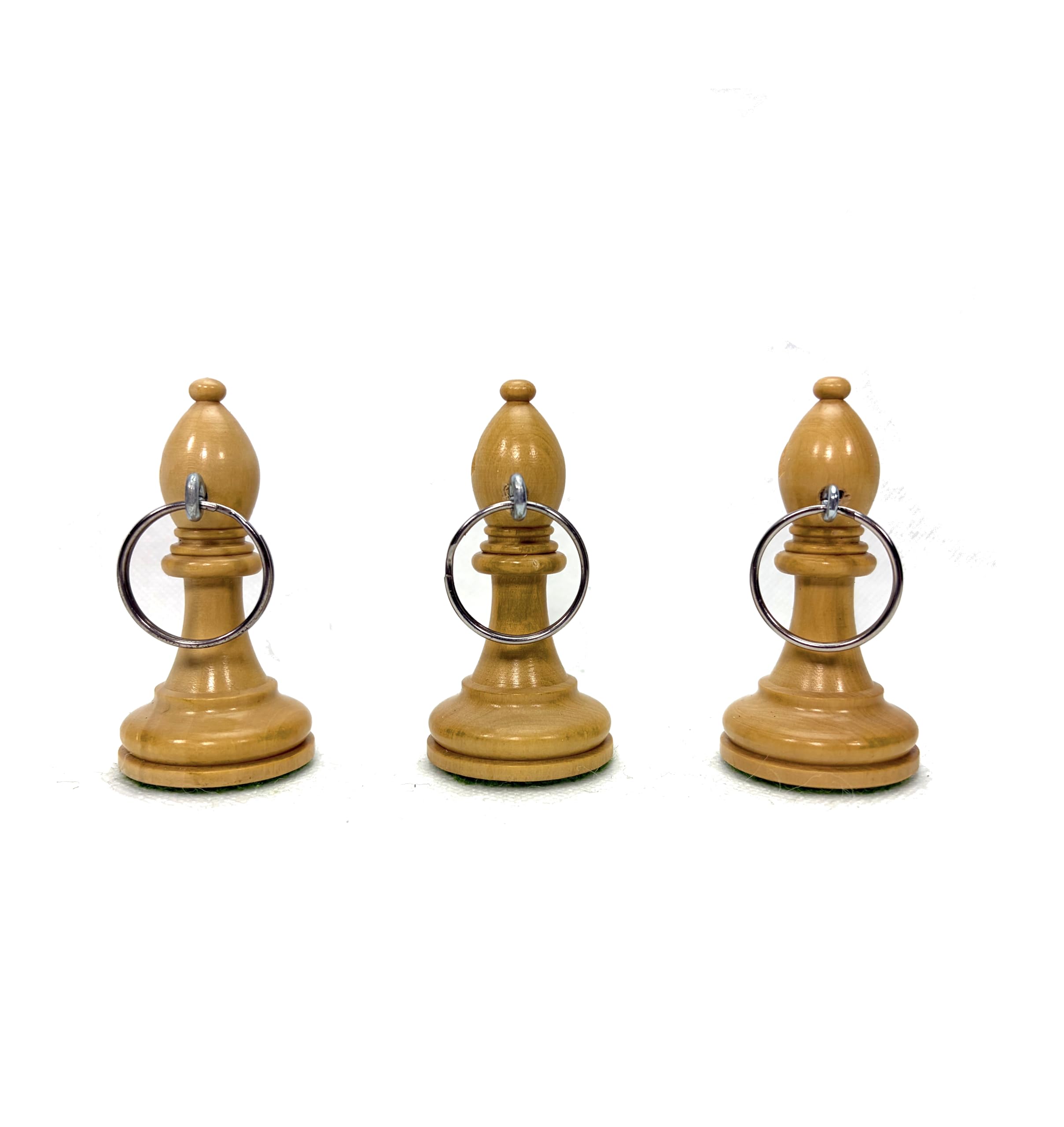 ROOGU 3 x Key Chains Real Chess Figure Runner Boxwood Handmade India