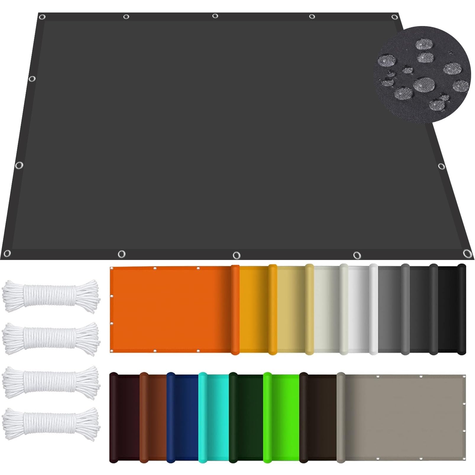 GLDYTVF Shade Sail Canopy 1.8 x 2.2 m 98% UV Block with Free Rope for Backyard Pool Lawn Anthracite Color Outdoor Sun Shade for Activities