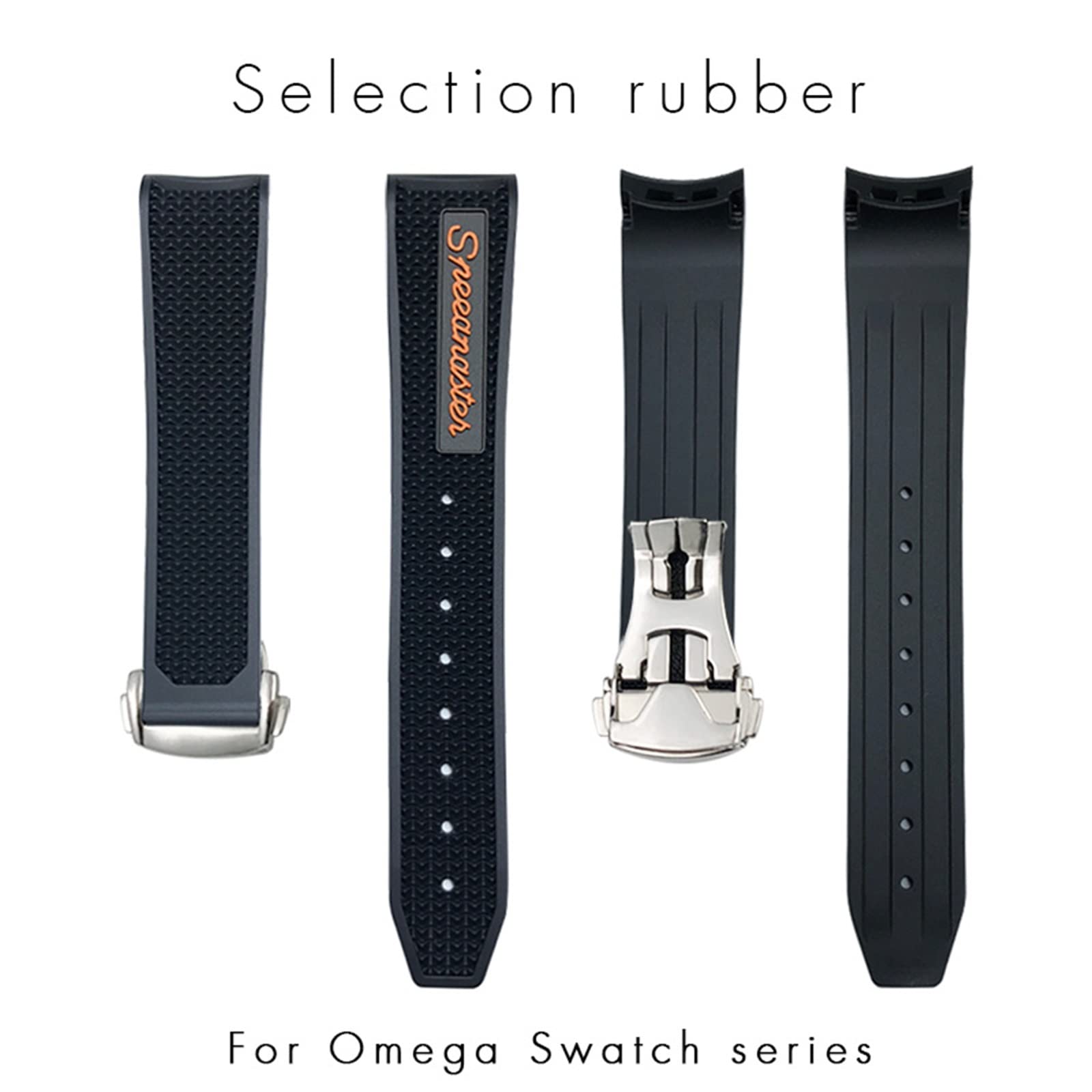 CZKE Kobiety mężczyźni paski do zegarków Omega Sxwatch Speedmaster 007 Seamaster 300 AT150 silikonowy pasek do zegarka 18 mm 19 mm 20 mm 21 mm 22 mm, 21mm, Agat