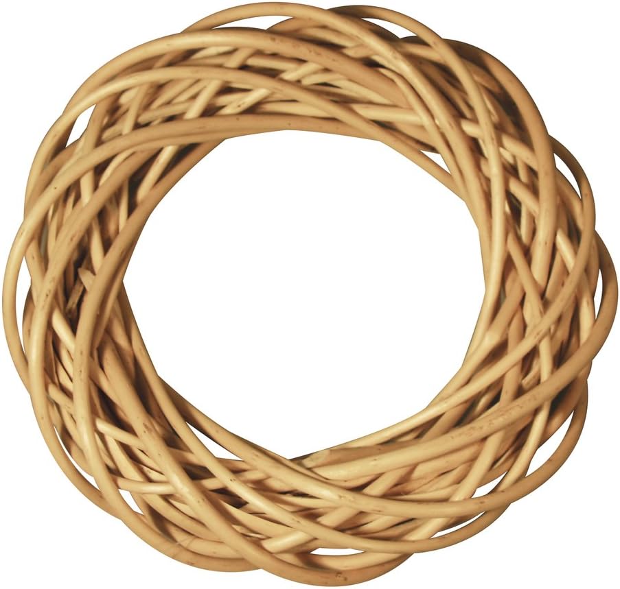 Rayher 65018000 Weidenkranz geschält, ca. 30 cm ø, Höhe ca. 7 cm, Adventskranz, Türkranz, Naturkranz, Weidenring, Kranz aus Weide