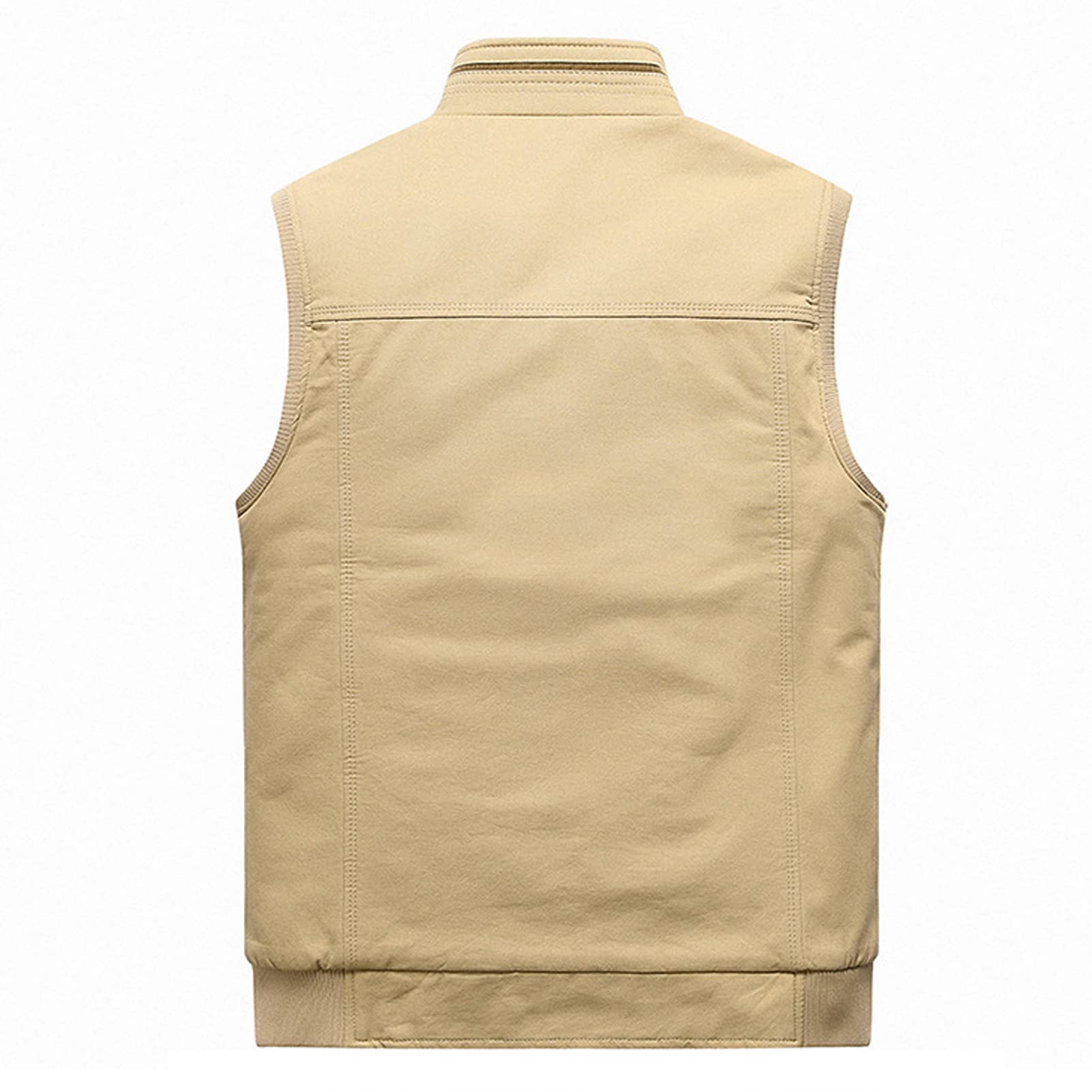 Hombre de algodón Fleece Grueso Gilet Chaleco Outwear Outwear Outdoor Casual Zip Up Pesca Chaleco cálido Hombre Chaqueta Multi Pocket Capa de Carga Armygreen-XL