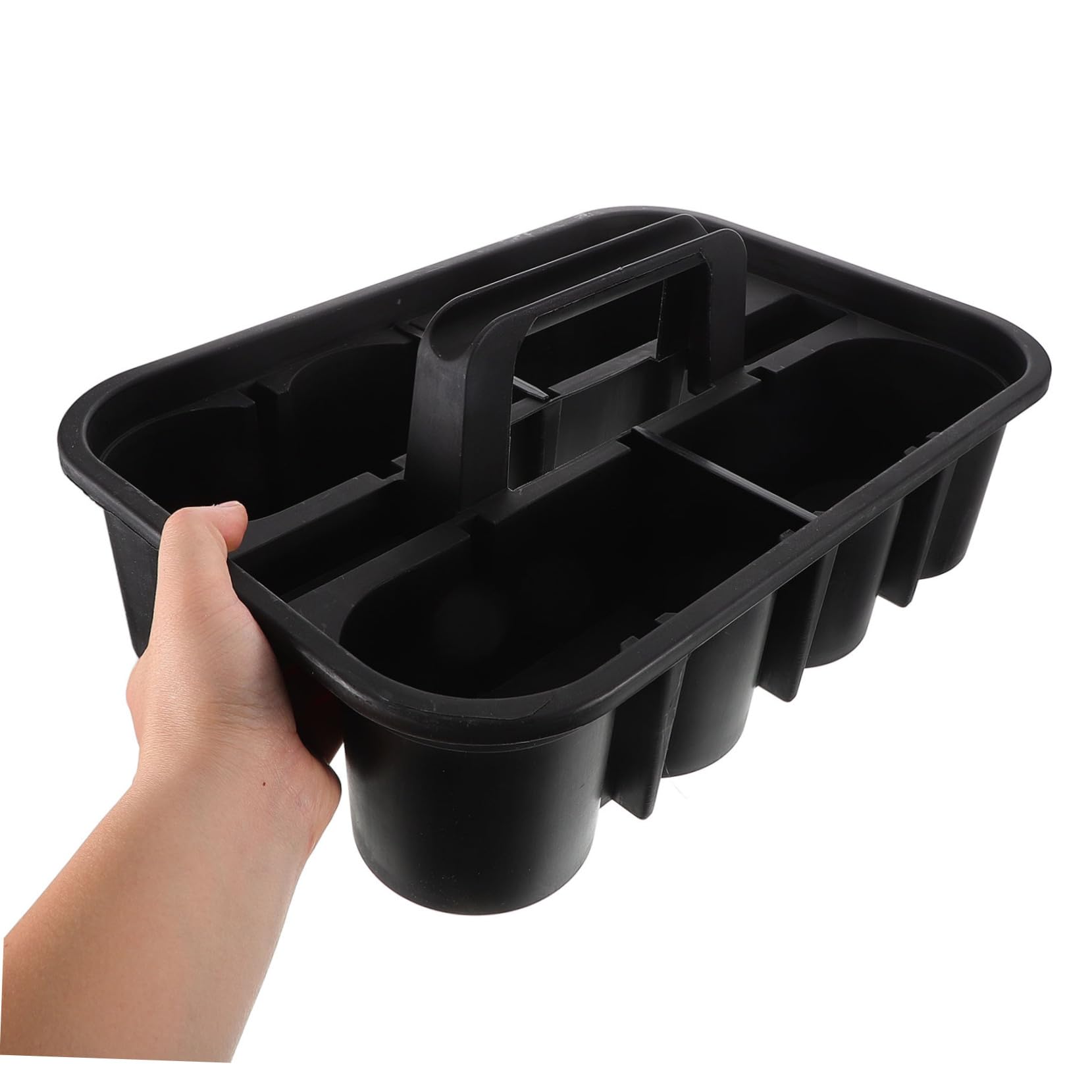 Ciieeo Cestino Porta Accessori Per La Pulizia Auto in Plastica Robusta Con Scomparti Quadrati e Maniglia Integrata, Organizer Portatile Versatile Per Officina, Lavaggio Veicoli e Uso Domestico