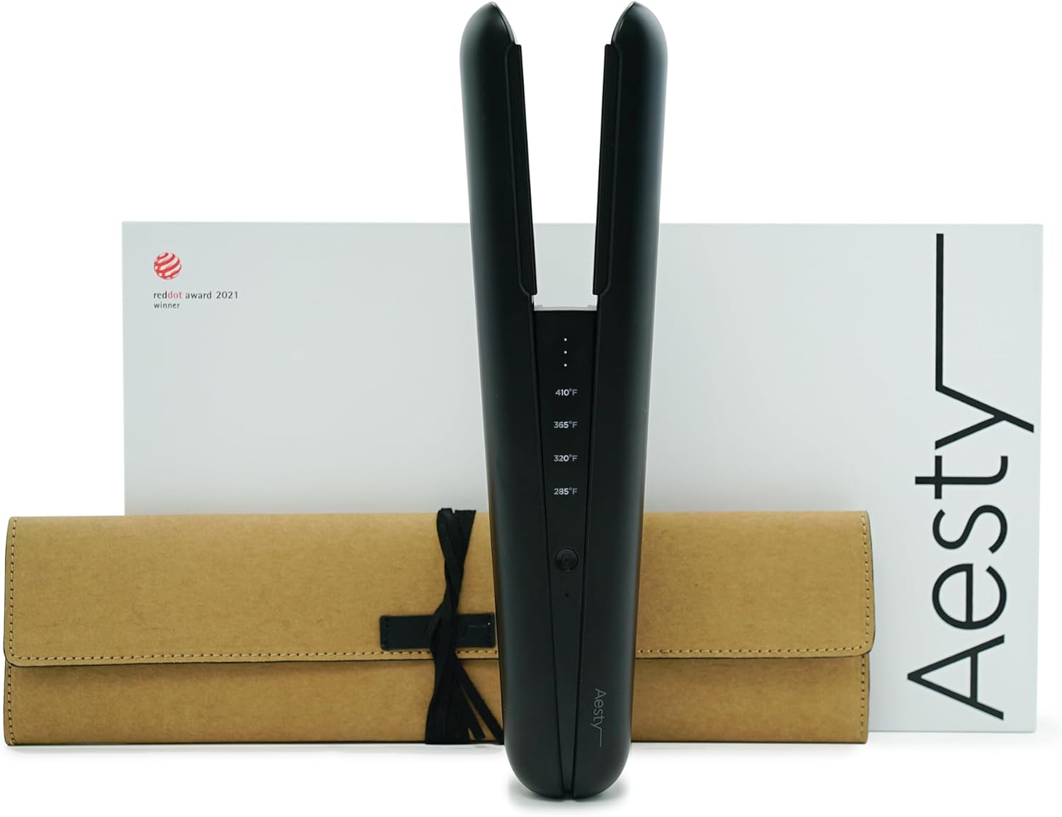 Aesty Dual Heater Ceramic Flat Iron Without Charging Cradle - Professional Cordless Styler, Wireless Premium Straightener, Portable Tool for All Hair Types, 1-Pass Styling, Straightening and Curling