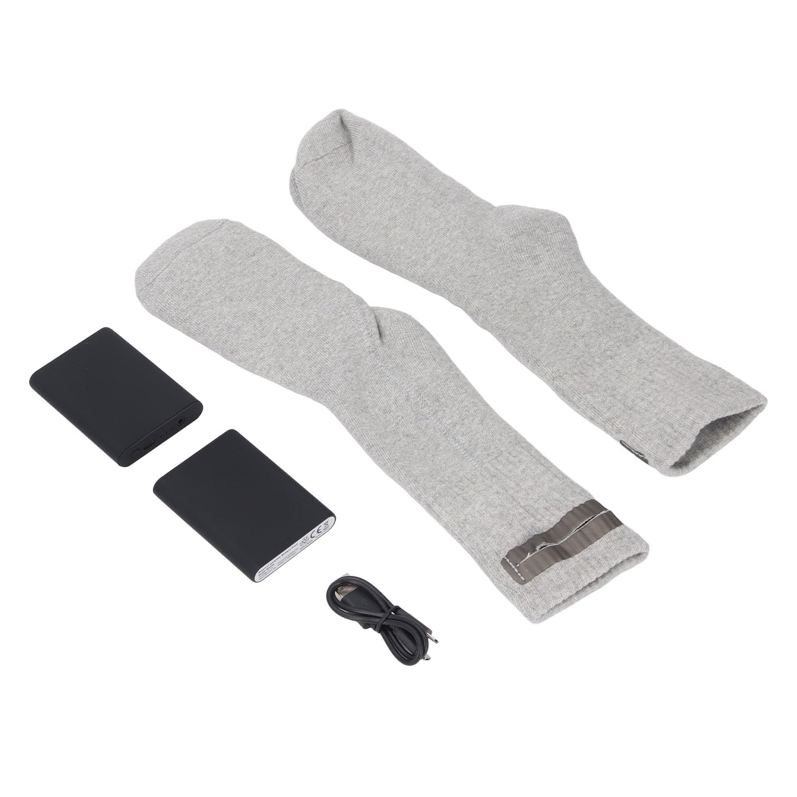 Luqeeg Calcetines Térmicos, Calcetines Térmicos Eléctricos Recargables, Bancos de Energía de Doble Carga Elásticos con Diseño Cálido, Ideales para Esquí, Patinaje, Deportes, Senderismo, Camping y
