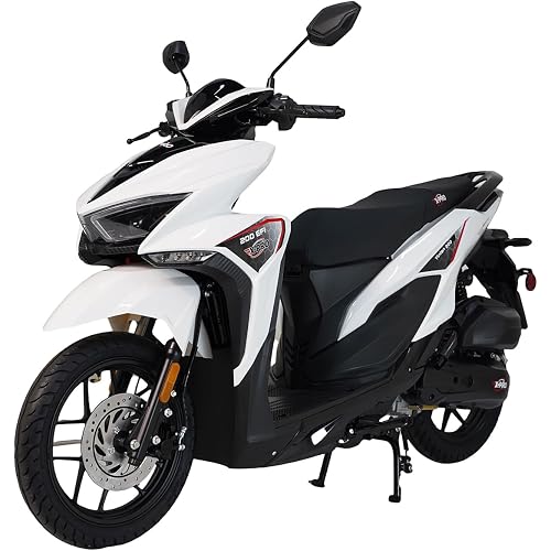 X-PRO Tinian 200 EFI Electronic Fuel Injection Scooter with CVT Transmission, 14" Alloy Wheels, LED Headlights!