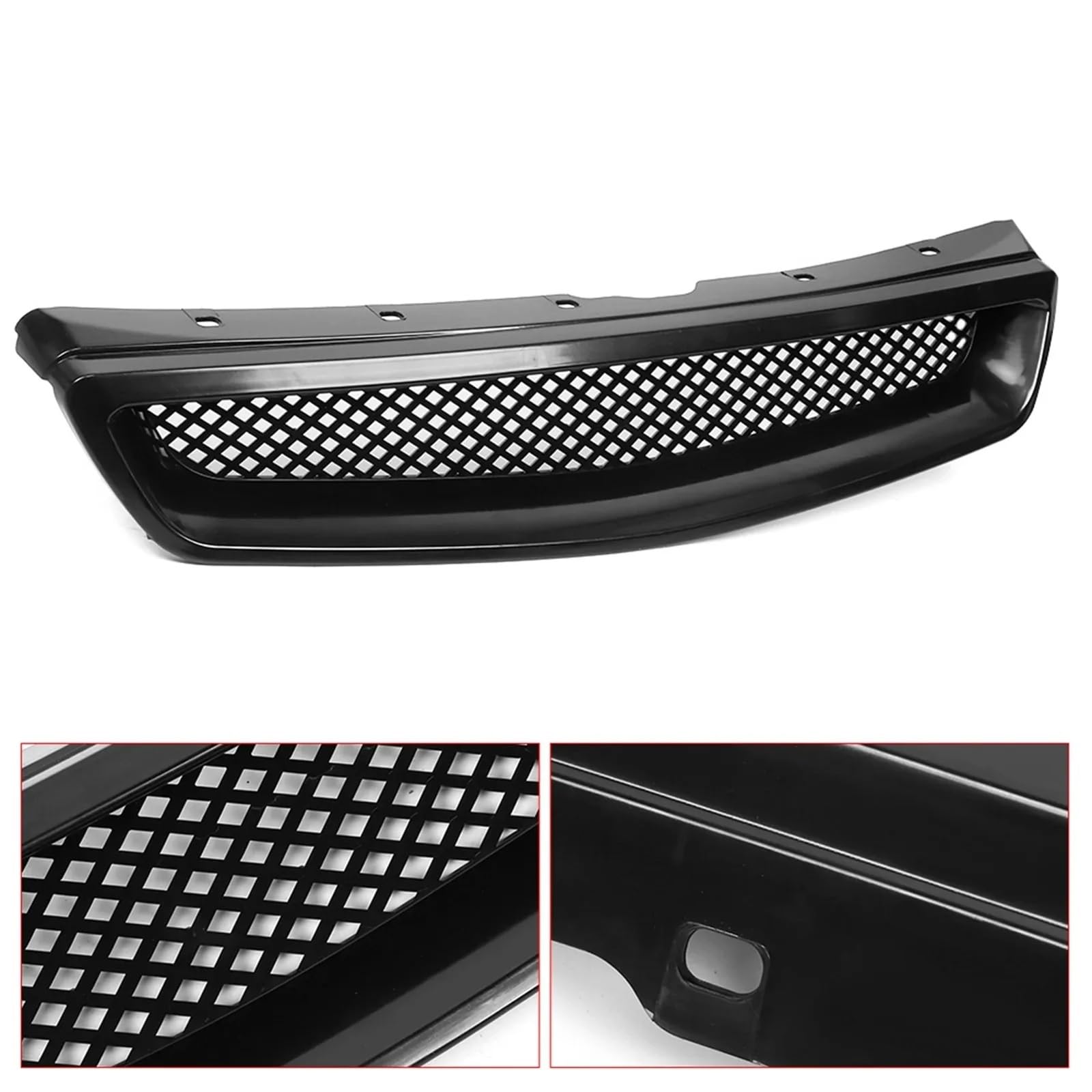 Pasuje do czarnego grilla maski przedniej JDM ABS Mesh Air Flow Intake Grill pasuje Hondy Civic 1999-2000 grill chłodnicy