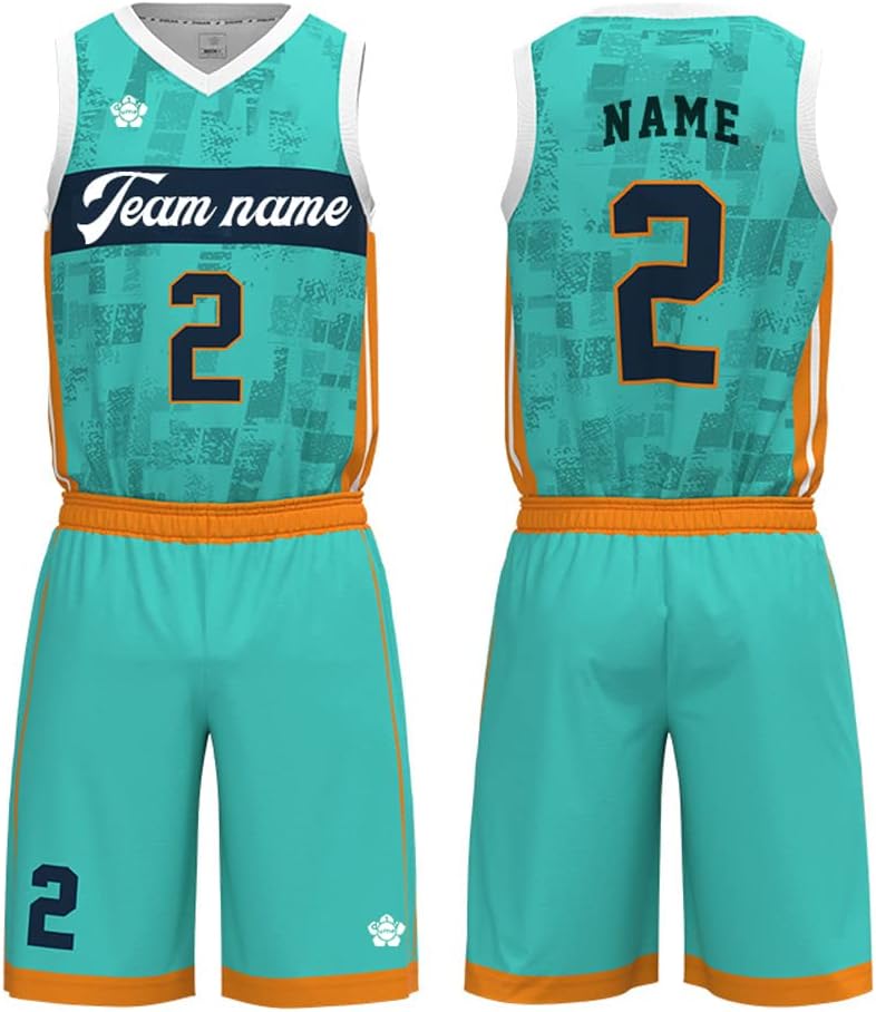 Custom Team Photo Basketball Uniform Sets for Men Women Girls Boys