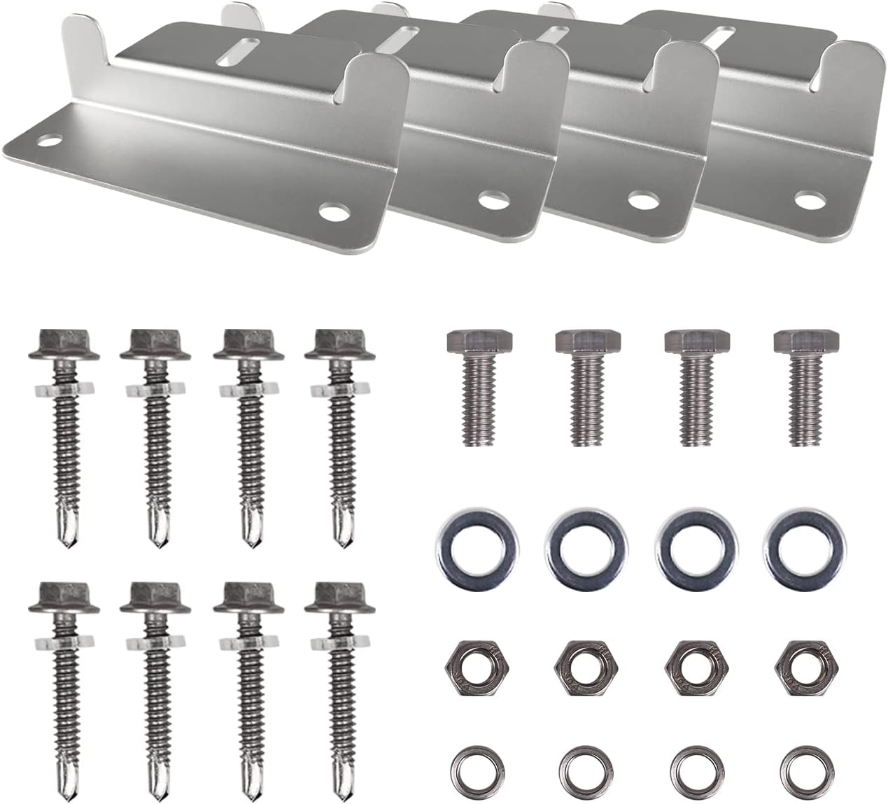 HQST Solar Panel Mounting Brackets with Nuts and Bolts Set of 4 Units, Supporting for RV, Boat, Roof, Wall and Other Off Gird Installation