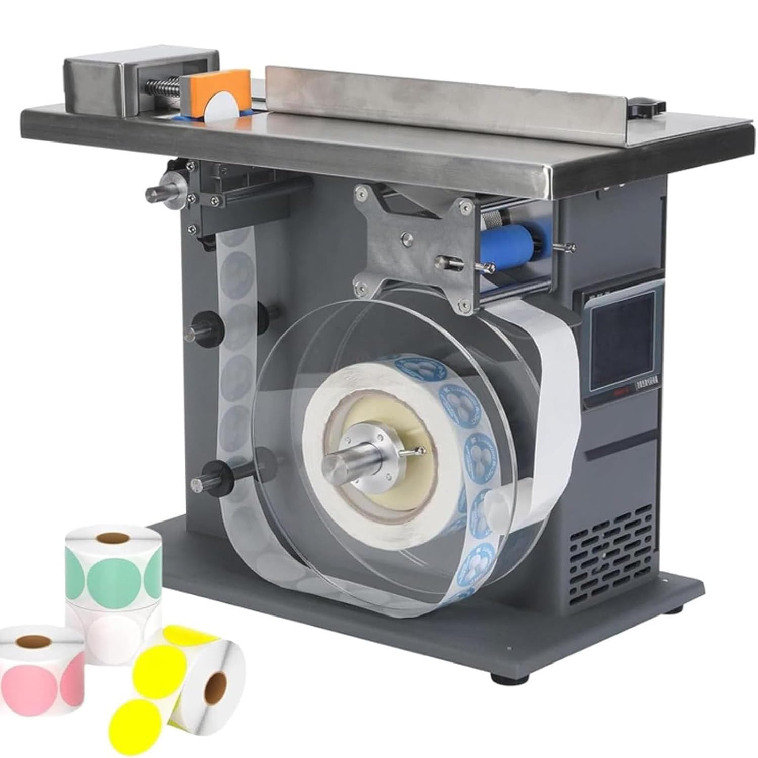 Etichettatrice angolare a 90°, applicatore Semi-Automatico ad Angolo retto da 200 W con Controllo PLC, 15-30 pz/min, precisione ±0,5 mm, Supporta Etichette da 2–5 cm / 2,5–3 cm 20-50mmLabel