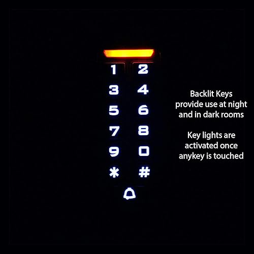 Miniatura 5 de Teclado de control de acceso delgado independiente y lector EM de 125 Khz, teclas retroiluminadas, impermeable y a prueba de vandalismo (AXS Slim)