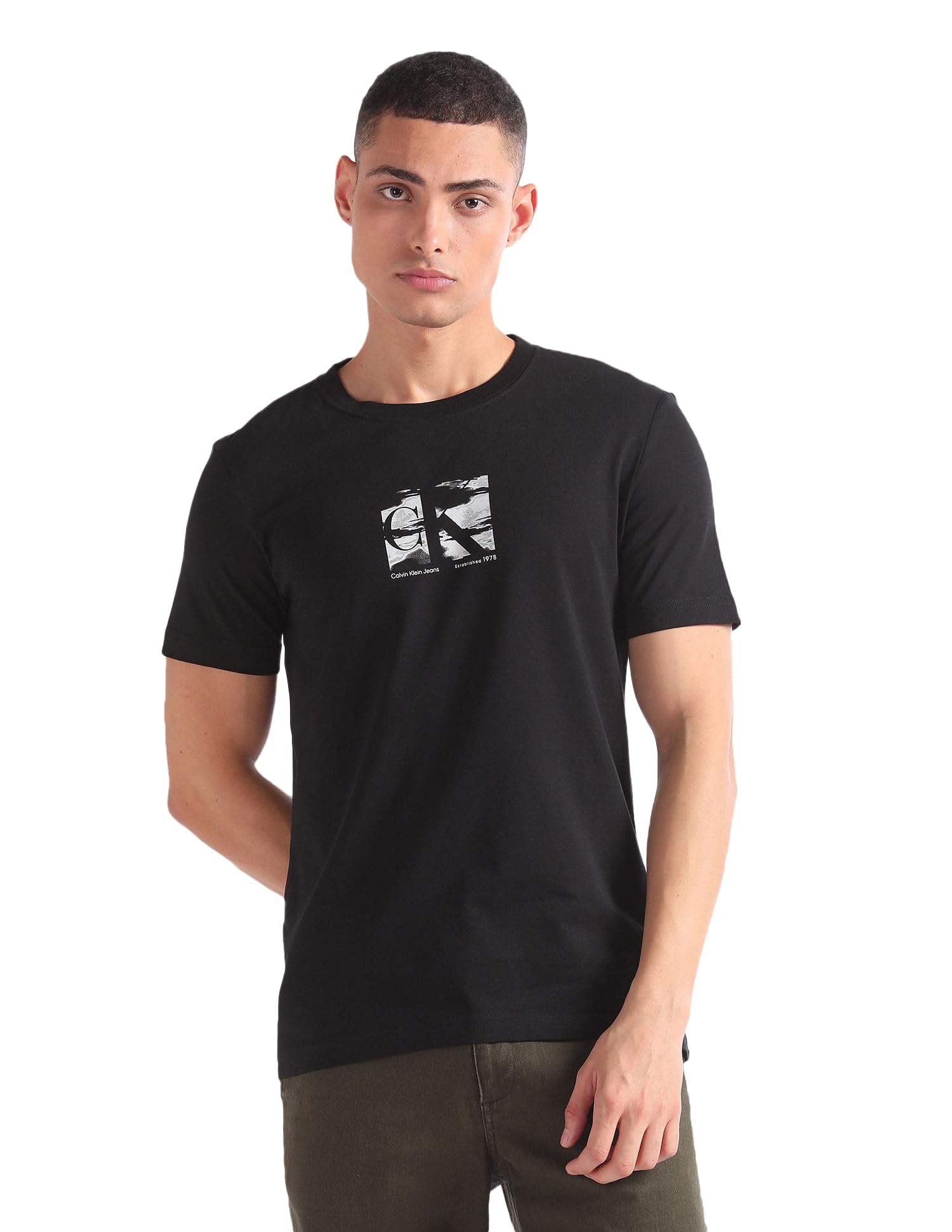 Calvin Klein Jeans Men's SMALL BOX LOGO TEE BEH S/S T-Shirt