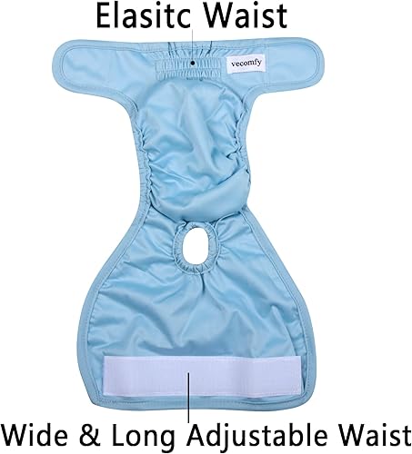 Miniatura 2 de Vecomfy Pañales lavables para perras pequeñas, paquete de 4, reutilizables, a prueba de fugas, grandes, talla L