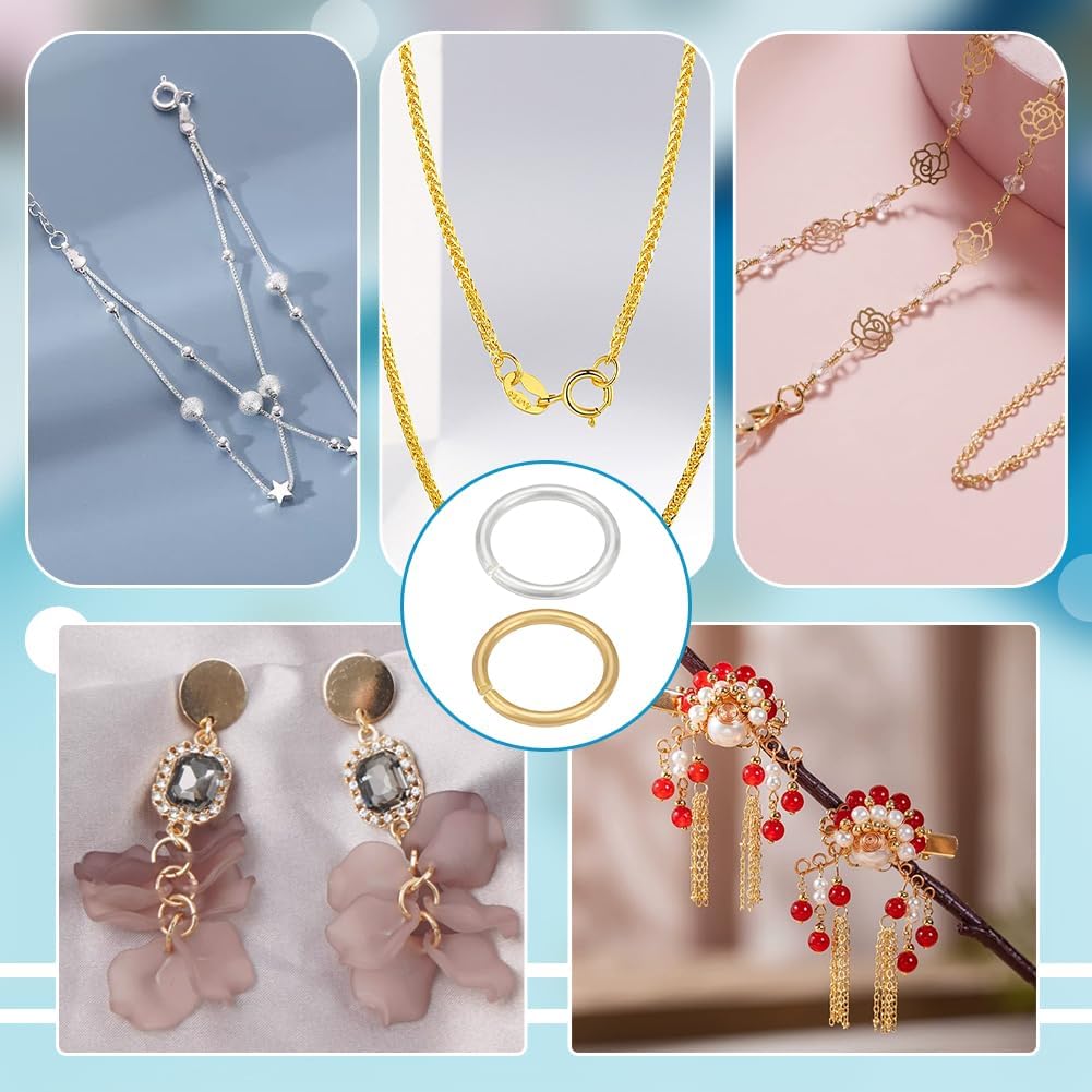 PH PandaHall 20Pcs 925 Sterling Silver Open Jump Rings, 8mm Jewelry Connector Ring 19 Gauge O Rings Junction Ring Connectors for Earring Necklace Bracelet Jewelry Keychain Making, Silver/Golden - Image 5