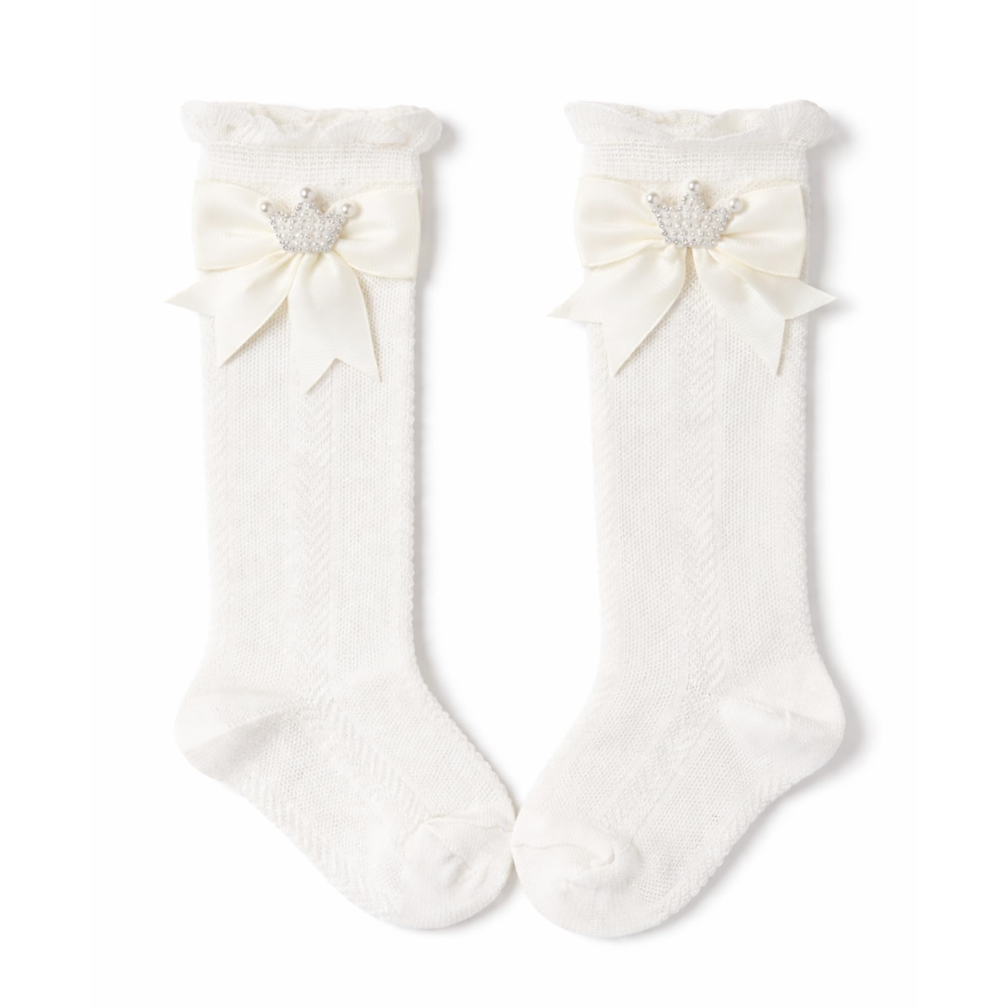 Socks for Kids | Kid's Compact Cotton Stretch Solid Knee Length Sock | Stylish Socks | No Tightness | Cute Bow Pattern-image-9