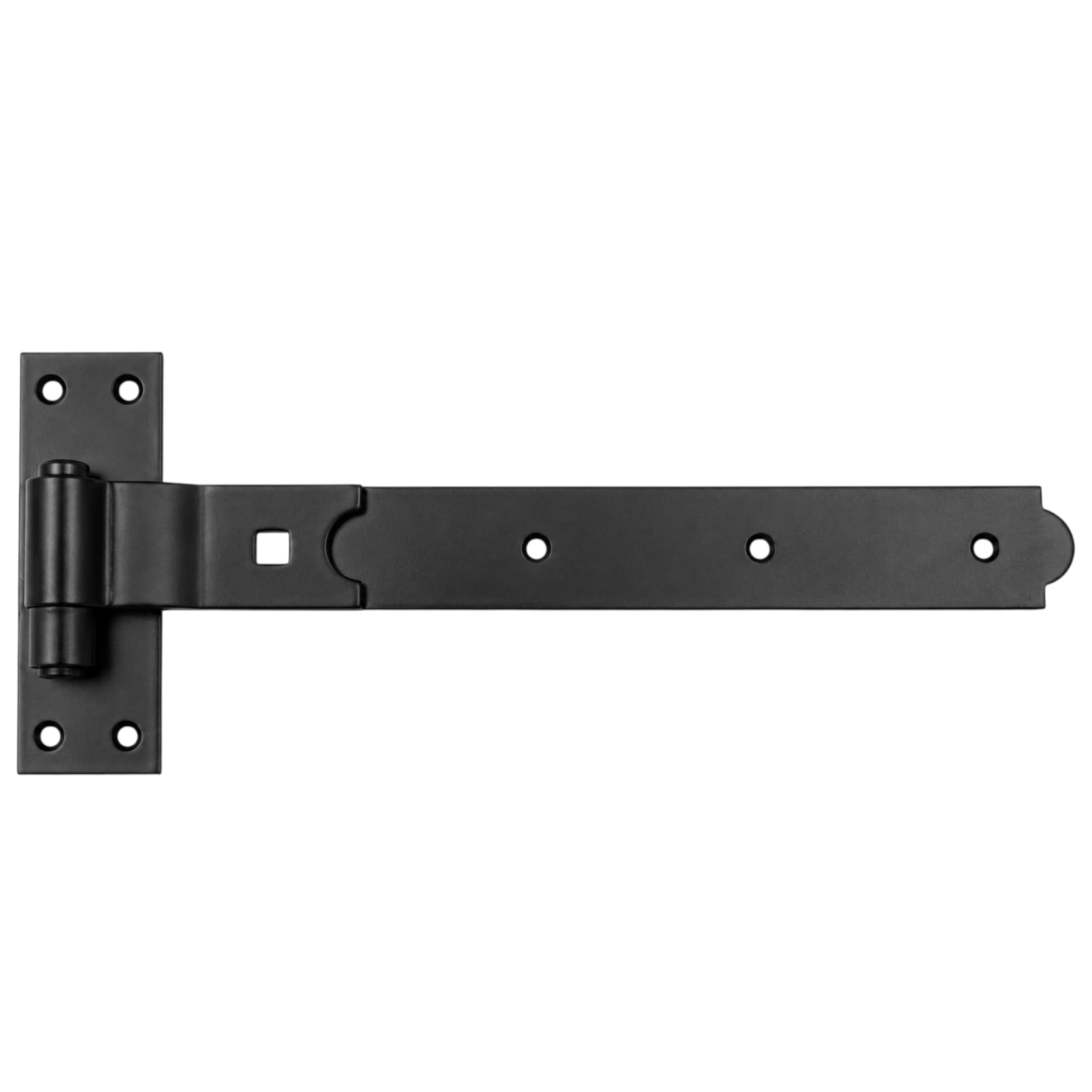 Merriway BH07127 Gate Hinge Heavy Duty Hook & Band Cranked Necked, Black, 450 x 50 x 4.5mm