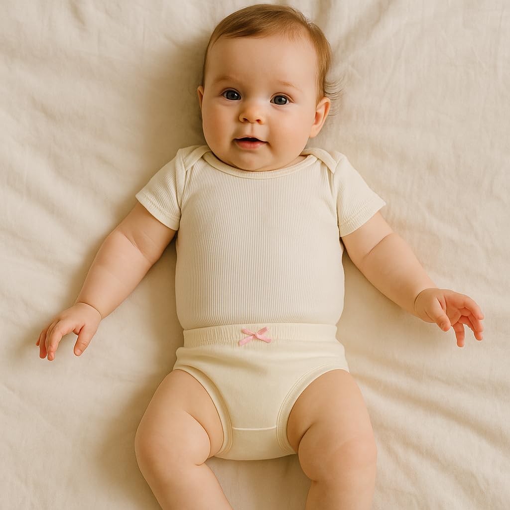 Adhigams Baby Girls Cotton Panties | Soft & Breathable Underwear | Skin-Friendly, Stretchable Elastic Waist | Comfortable for Babies & Toddlers 1