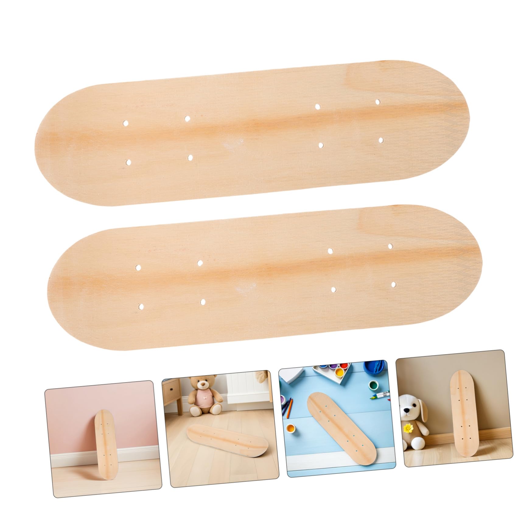 Mikikit Lot De 3 Planches De Skate Vierges À Peindre Planches De Skate Vierges À Peindre Non Beiges