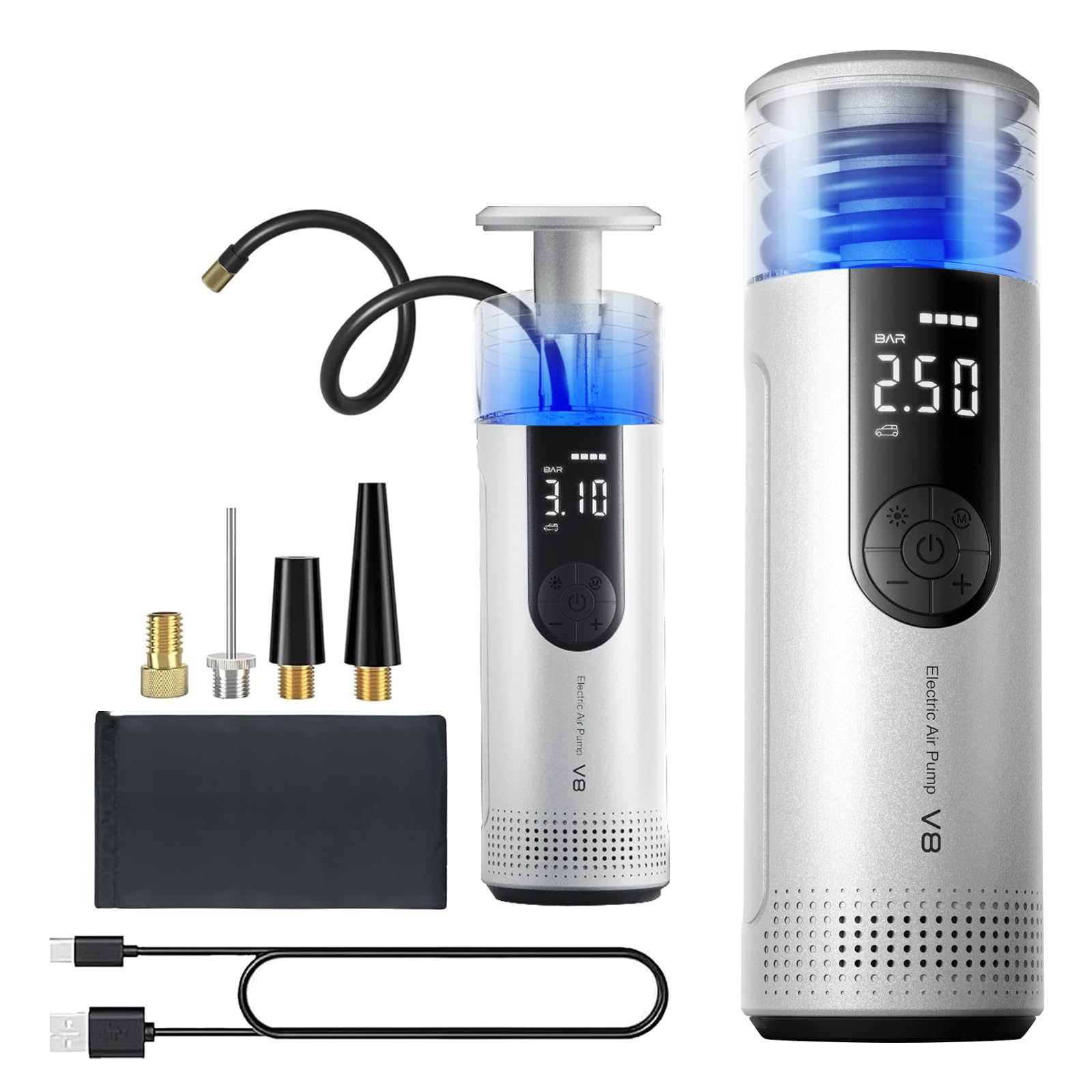 新品⭐️多機能車用インフレータブルポンプ、ポータブル電動エアポンプ 2600mAh 新品⭐️多機能車用インフレータブルポンプ、ポータブル電動