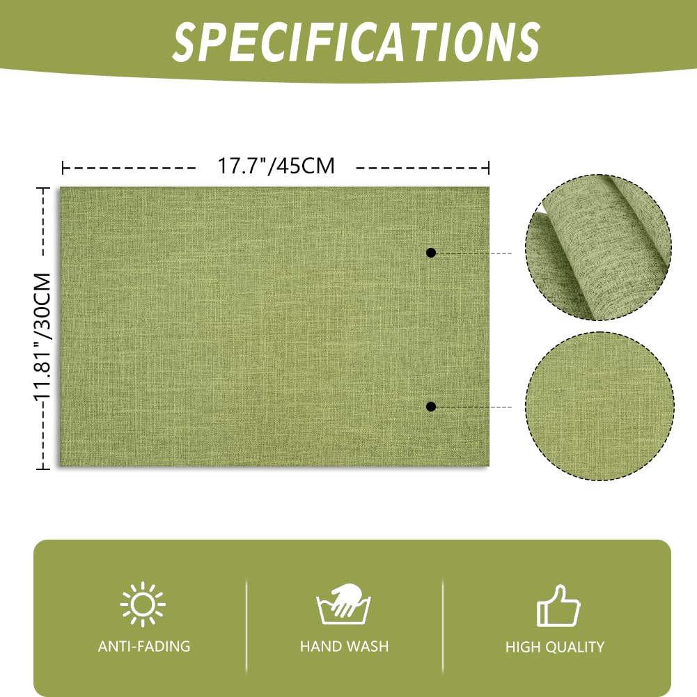 AUAUY Table Mats Set of 4, Faux Linen Washable Place Mats - Image 2