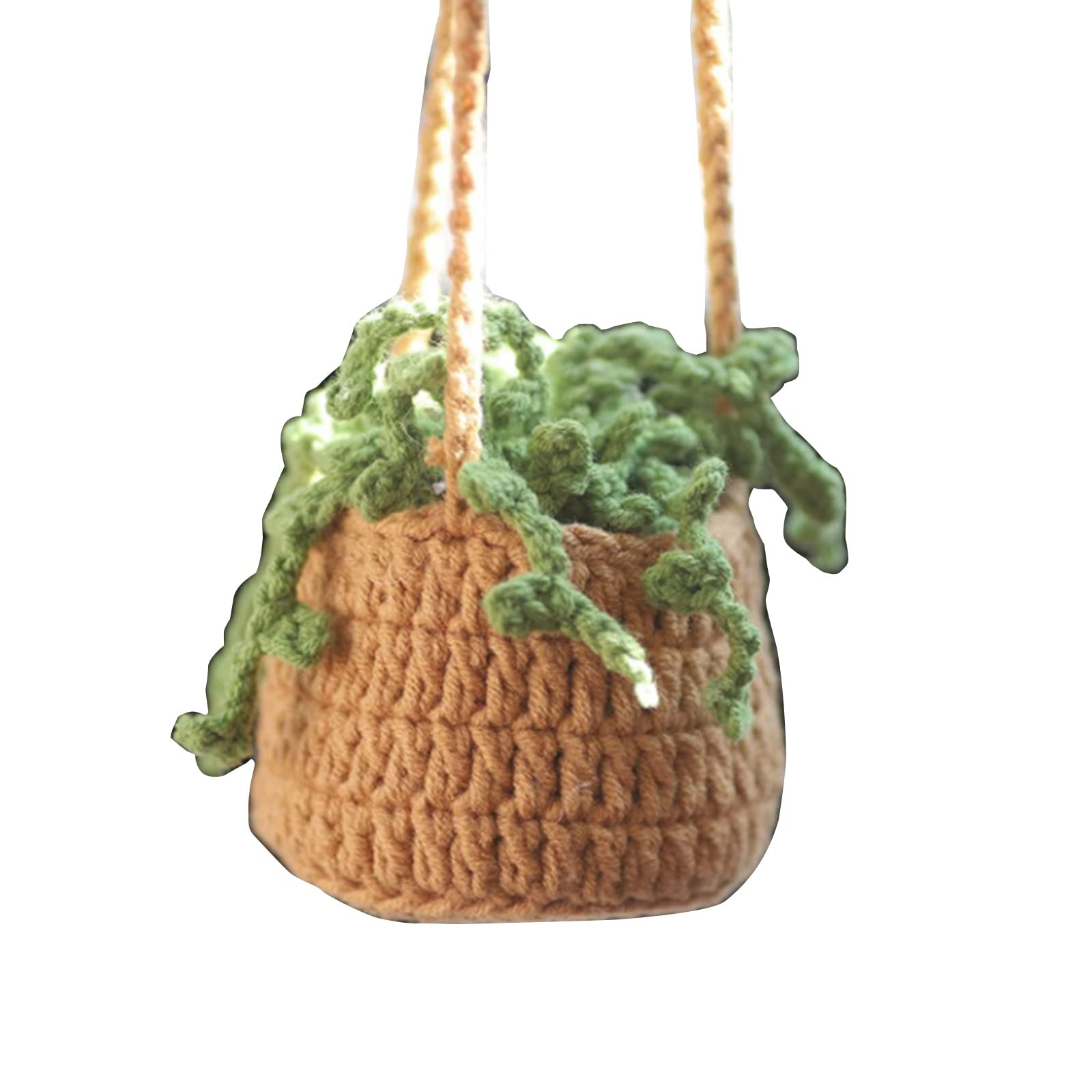 Car Hanging-Handmade Rear View Mirrior Charm Car Decorations Knitted Hanging for for Home-Decoration Accessories Interior Aesthetic Knitted Rear View Accessories Interior