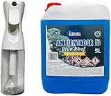 KIMIA - Pack Ambientador de Hogar Concentrado Blue Reef 5L + Pulverizador | Perfumador con Fragancia Marina Duradera | Para Cualquier Estancia de Casa y Oficina | Ambiente Fresco y Perfumado
